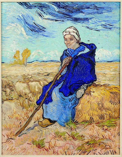 Photo:  Vincent van Gogh, The Shepherdess (after Millet), 1889
